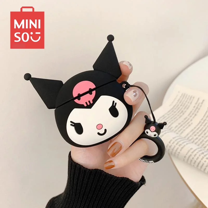 Sanrio-funda Kuromi de dibujos animados para Apple AirPods 1, 2, 3 Pro 2, funda de silicona de Anime 3D, caja para auriculares, bolsas protectoras para auriculares