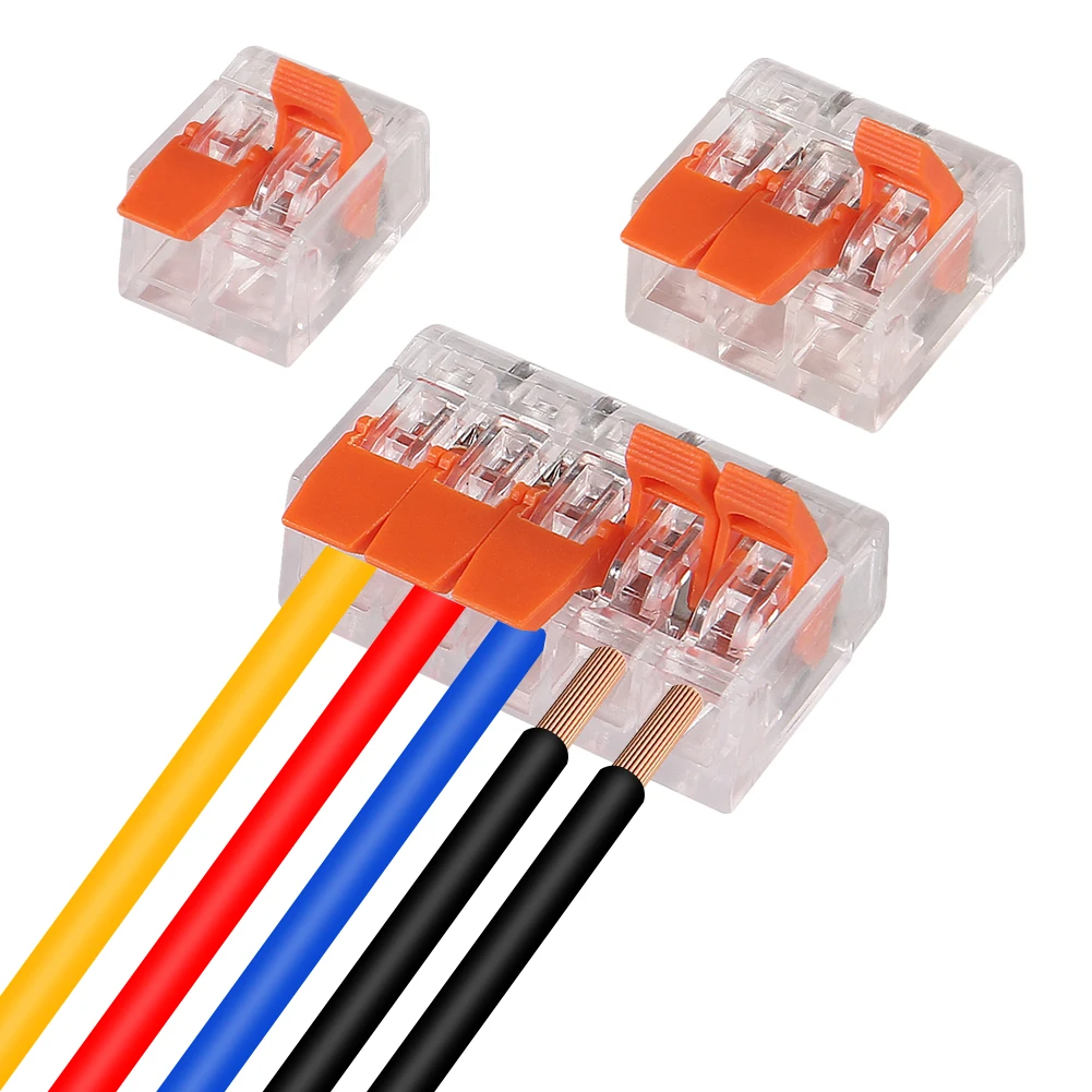 Kit de conectores de cable de palanca, 30 Uds., 2/3/4/5 puertos, conexión rápida eléctrica, conectores eléctricos de empalme compactos a presión para cableado - imagen 3