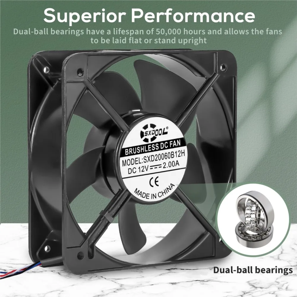 Ventilador Refrigeración DC 12V 200mm Coche Eléctrico 540 CFM Alta Flujo - imagen 5