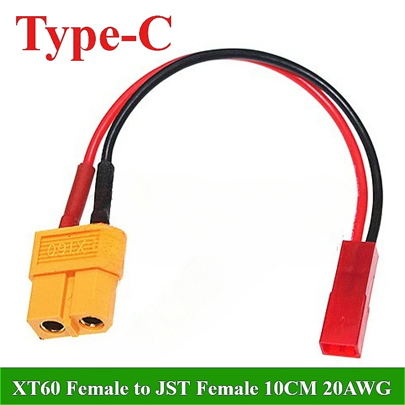 JST macho hembra a xt30/XT60/T enchufe/EC5 macho, modelo hembra de batería de avión B6 cable adaptador de control de carga 20AWG 10CM - imagen 5