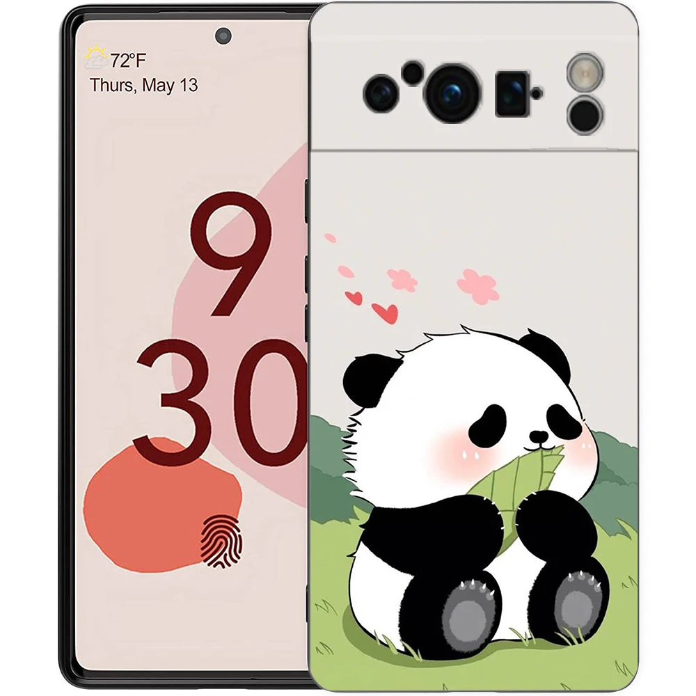 Coque de téléphone en silicone souple pour Google Pixel 8, 7, 6 Pro, 8A, 7A SnapTPU, antichoc, couverture noire, mignon, KrasnoClimbing, bambou - imagen 4