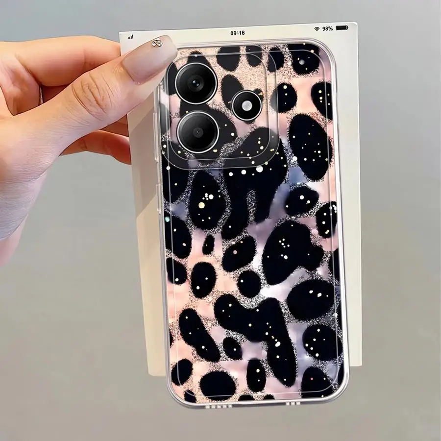 Funda de teléfono con diseño de patrón de rejilla Ins para Xiaomi Redmi Note 10Pro 12S 11S 10S 10Lite 11 14 13 12 Pro Plus 9 8 transparente suave - imagen 4