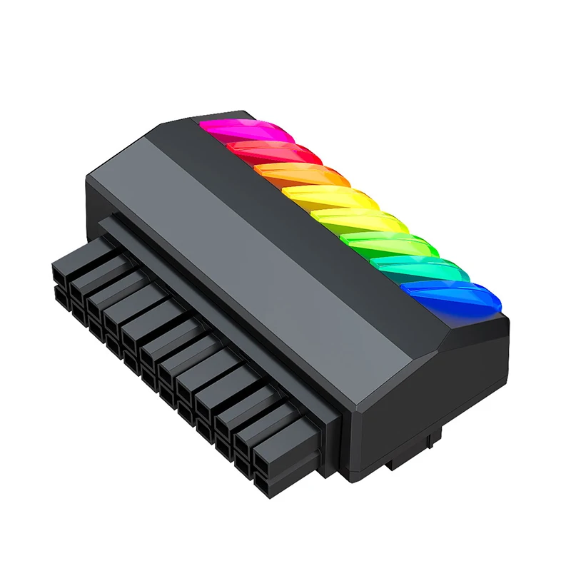 Adaptador TEUCER ATX de 24 pines, adaptador ARGB de 90 grados para placa base de PC de escritorio, accesorios de ordenador DIY - imagen 2