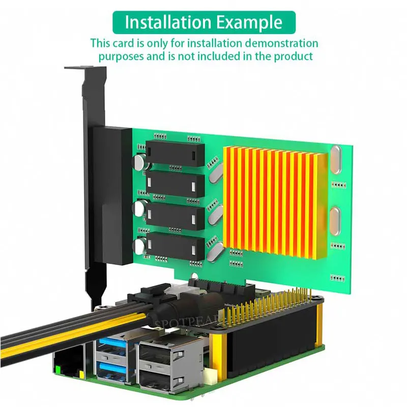 Placa de expansión de ranura Raspberry Pi 5 PCIe x1, alimentación externa de 12V, conector FFC a GPIO estándar de 40 pines - imagen 5