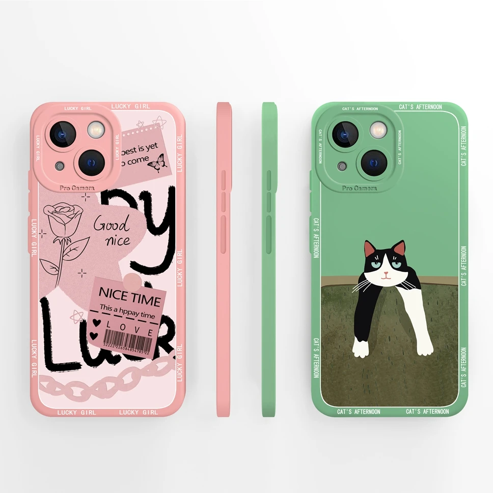 Funda de teléfono para iPhone 14 Pro Max Plus bonita funda trasera de silicona con protección de flores para iPhone14 14ProMax 14Plus Fundas Coque - imagen 3