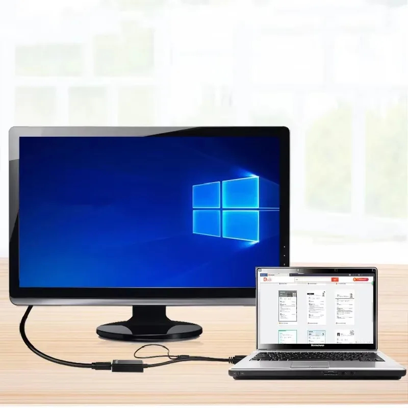 Cable convertidor Compatible con VGA a HDMI macho-hembra de alta definición 1080P Full HD con salida de Audio - imagen 2