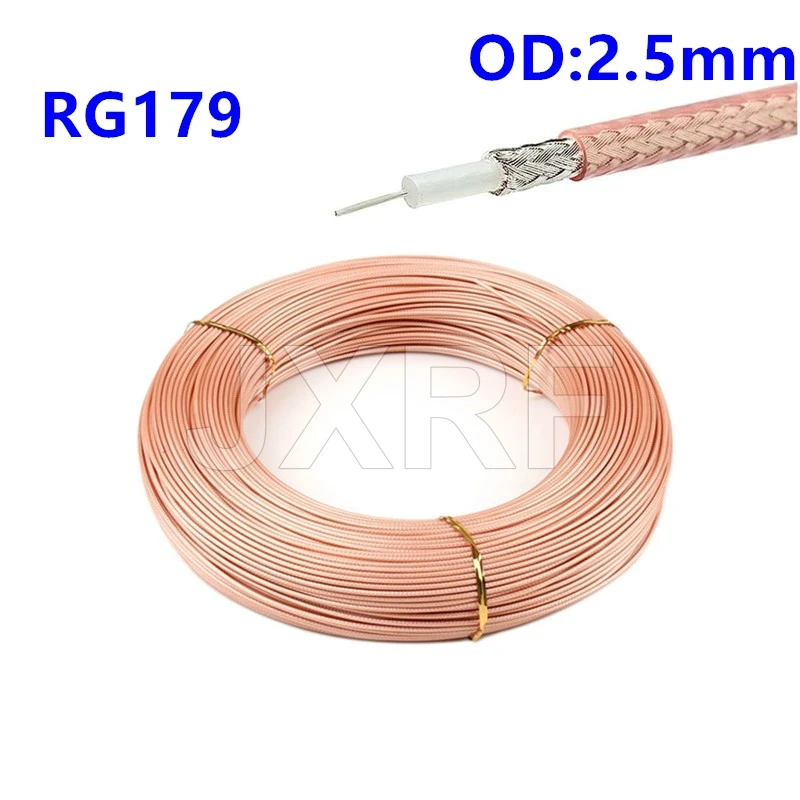 Cable Coaxial fino RG179 de 10 metros, Cable Coaxial de 75 Ohm, baja pérdida para Cable BNC SDI, Cable de TV, grabador DVR, convertidor HDMI, etc.
