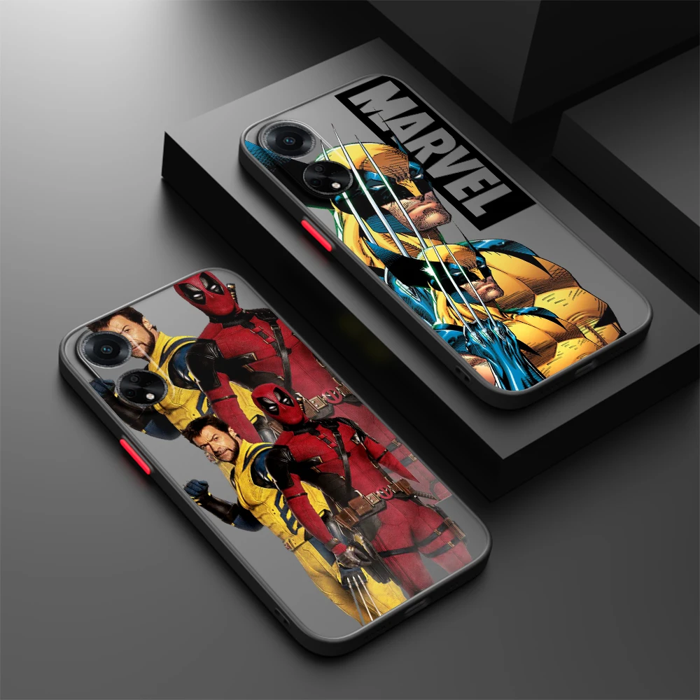 Deadpool Lobezno translúcido esmerilado, arte Popular, OPPO X5 X3 A54S A5 A94 A16 A53S A57 A74 A72 A96 A98 A78 5G, parte trasera - imagen 2