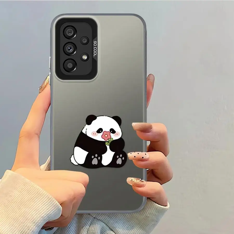 Funda para Samsung Galaxy A14 A15 A04e A03 A06 A12 A16 A02 A50 A11 A13 A20s funda trasera para teléfono lindo Panda de dibujos animados - imagen 2