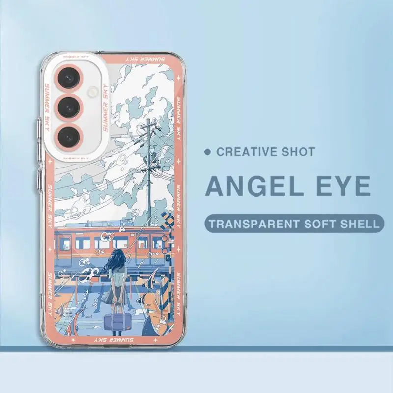 Funda de teléfono paisaje verano cielo para Samsung Galaxy A13 A14 A15 A23 4G 5G A24 4G A25 A33 A34 A53 A54 A73 5G mate - imagen 4