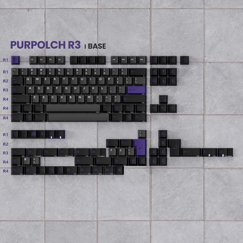 Teclas PBTfans Purpolch R3, teclado mecánico personalizado, Material ABS, teclas de dos colores, teclas MX Cheery, altura de fábrica - imagen 2