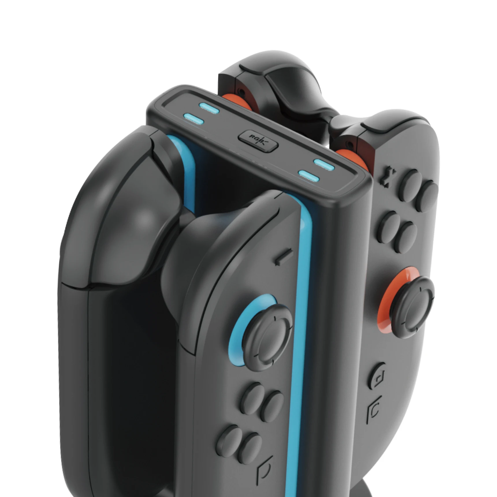 Base de carga IPEGA PG-SW2051 para Switch 2 Gamepad con carga rápida de 4 ranuras, alimentación tipo C y 9 modos de luz RGB, LED de estado en tiempo Real - imagen 5