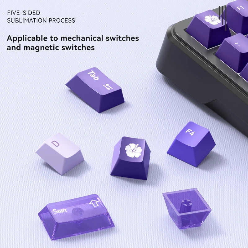 Teclas transparentes con gradiente PBT, nuevo lanzamiento de 2025, juego de teclas de 138 teclas diseñado para teclados mecánicos para juegos MX de 61-108 teclas - imagen 4