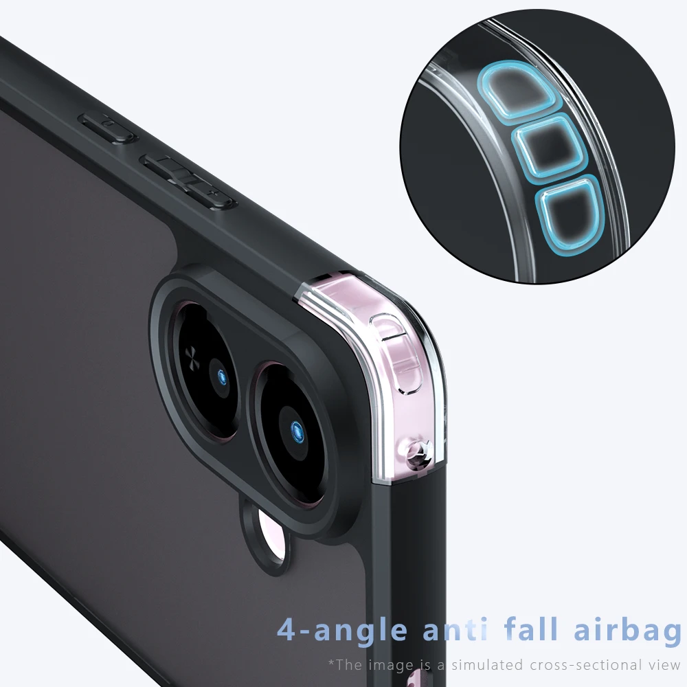 Funda mate para VIVO V60 Lite, a prueba de golpes, piel esmerilada, sensación mate, PC, TPU, cubierta transparente para VIVO V60 Lite, Capa de parachoques - imagen 4