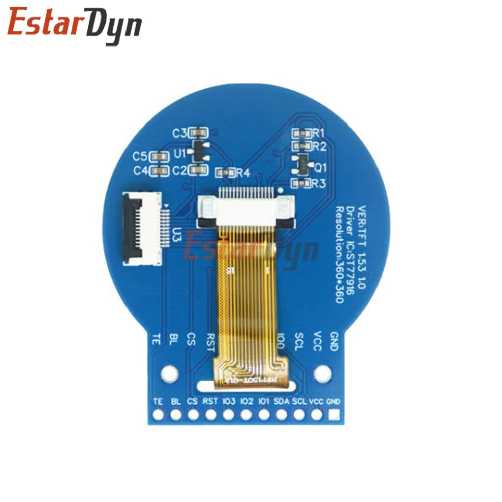 EstarDyn pantalla LCD TFT redonda de 1,53 pulgadas 360x360 ST77916 interfaz QSPI pantalla a Color para reloj inteligente DIY - imagen 2