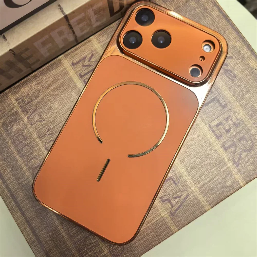 Funda de lujo AG mate con ventana grande para iPhone 17 Air 16 15 14 13 Pro Max Plus para cubierta de teléfono con revestimiento de carga inalámbrica Magsafe - imagen 4