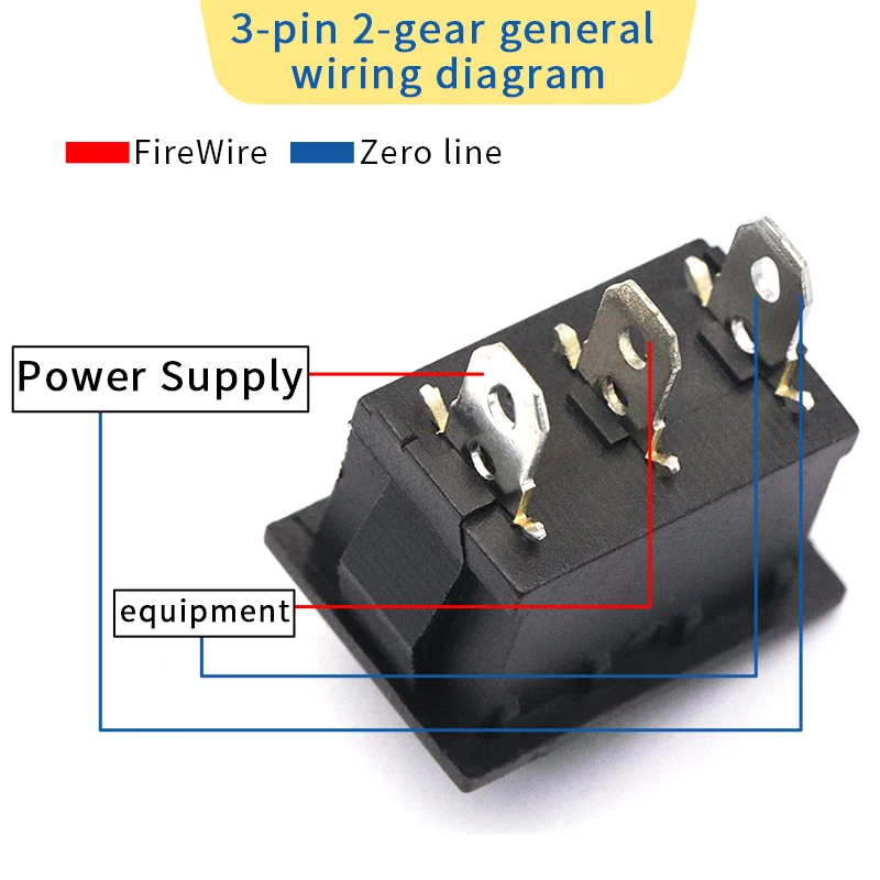 5 uds Kcd1 Kcd3 Mini interruptor basculante interruptor de encendido y apagado 2 pines 3 pines 6A/250V 10A/125V posición interruptor basculante de barco negro - imagen 4