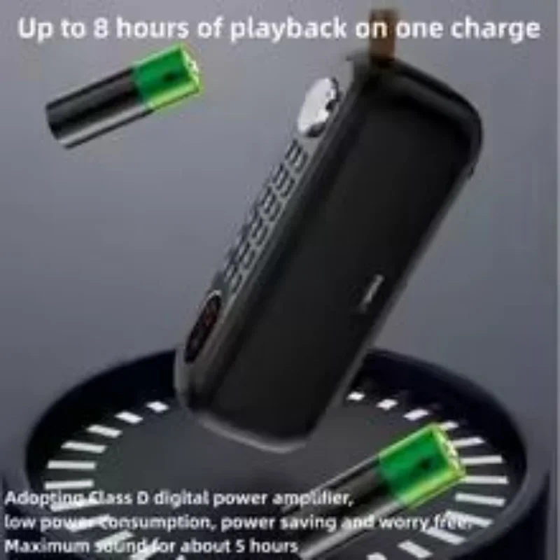 SANSUI F76 Altavoz Bluetooth inalámbrico portátil para exteriores con graves mejorados memoria de punto de interrupción multifuncional Radio FM TF USB AUX - imagen 4