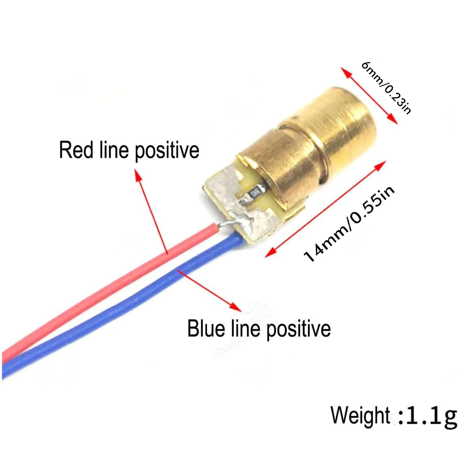 10 Uds diodos láser 5mW 650nm Diodo Dot circuito de Diodo láser 3V/5V módulo de cabeza de cobre puntero vista - imagen 2