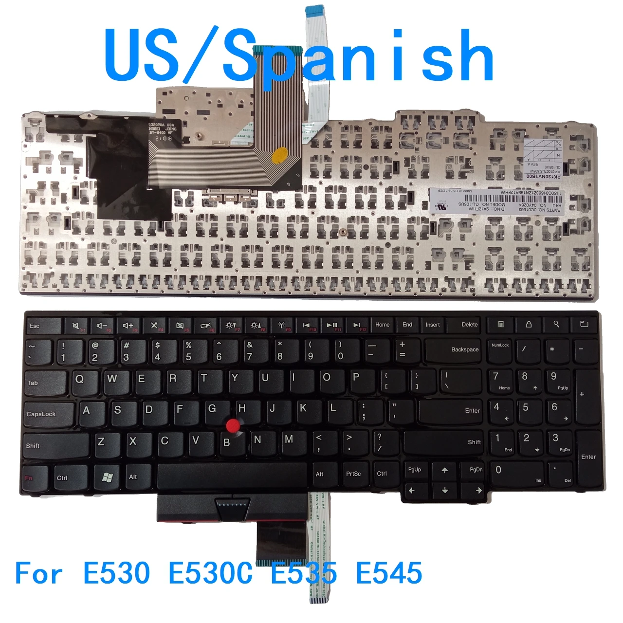 Nuevo teclado de idioma español de EE. UU. para Lenovo Thinkpad E530 E530C E535 E545 teclado de repuesto para PC portátil
