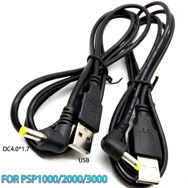 Cltgxdd 80-100cm 5V USB a DC Cable de carga Cable de carga 4,0x1,7mm enchufe 5V 1A Cable de carga de energía para PSP 1000/2000/3000