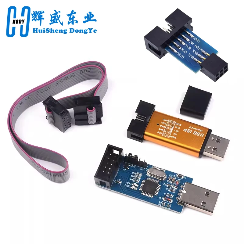 Carcasa de aluminio USBASP USBISP AVR Programador USB ISP USB ASP ATMEGA8 ATMEGA128 Soporte Win7 64 (Color aleatorio)