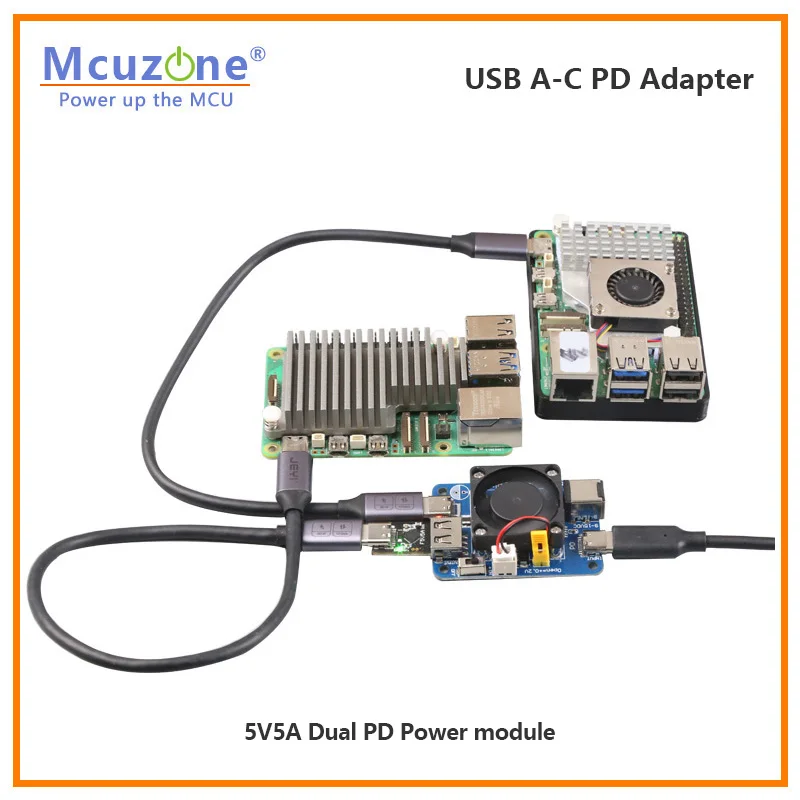 Adaptador PD Raspberry Pi5 USB A-C, adaptador de USB-A a USB-C de 5V con protocolo PD 5V5A para Raspberry Pi 5 - imagen 4