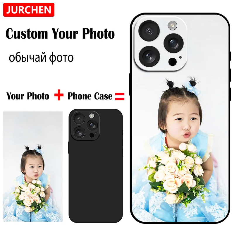 Funda de foto personalizada para iPhone 14, 15, 16, 7, 8, 6, 6S Plus 13, 12 Min, 15Pro, 11 Pro Max, funda de cuero de plástico de vidrio transparente de silicona