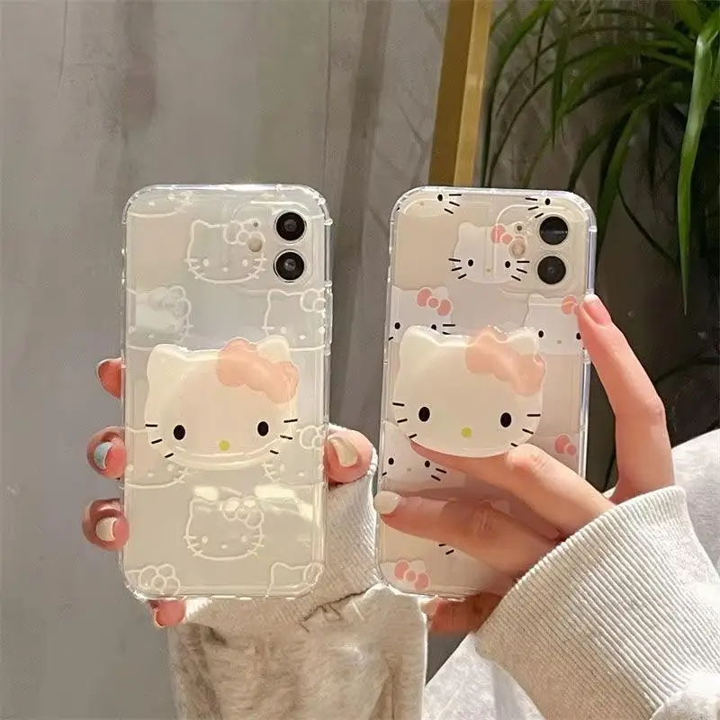 Funda Griptok con soporte de cabeza 3D Hello Kitty KT para Motorola Edge 40 Pro G22 G32 G72 G71 G52 G30 G60S G9 Plus, funda de silicona Capa