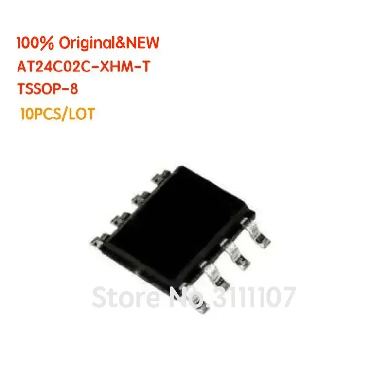 10 unids/lote AT24C02C-XHM-T 02CM AT24C02 TSSOP-8 IC EEPROM 2KBIT I2C 1MHZ 8TSSOP Chip de memoria 100% 100% Original y nuevo