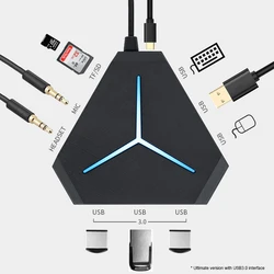 Hub USB 6 Puertos con Lector SD y TF - Alta Velocidad