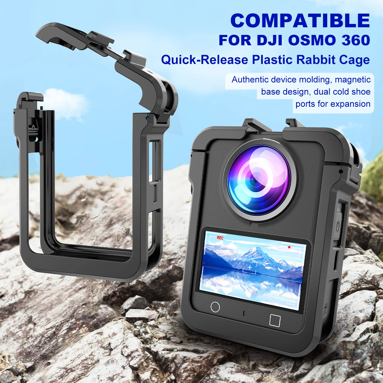 Funda protectora para DJI Osmo 360, cámara de acción, marco de jaula para conejos, jaula protectora para conejos de aleación de aluminio para DJI Osmo 360