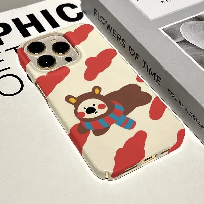 Funda de teléfono con diseño de perro salchicha y nube roja de dibujos animados para iPhone 16 15 14 13 12 11 Pro Max XS XR XSMax 7 8 Plus, funda dura HD brillante para PC - imagen 3
