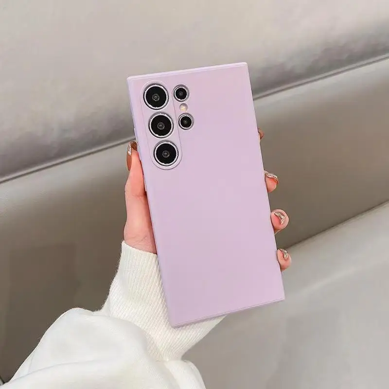 Funda de teléfono de silicona líquida cuadrada de lujo para Samsung Galaxy S25 S24 S23 S22 S21 S20 FE S 25 Ultra 24 Plus cubierta a prueba de golpes - imagen 3