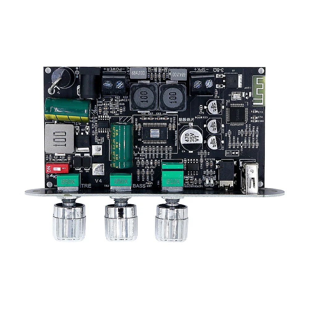 Módulo de placa amplificadora Mono TPA3116D2 ZK-1001U 100W BT 5,3 compatible con aplicación AUX unidad Flash USB tarjeta de sonido USB DC 9-24V - imagen 5
