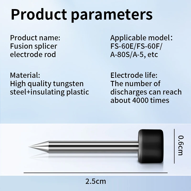 COMPTYCO A-5/A-80S/FS-60F/FS-60E empalmador de fusión de fibra óptica varilla electrodo aguja descarga alrededor de 5000 veces - imagen 5