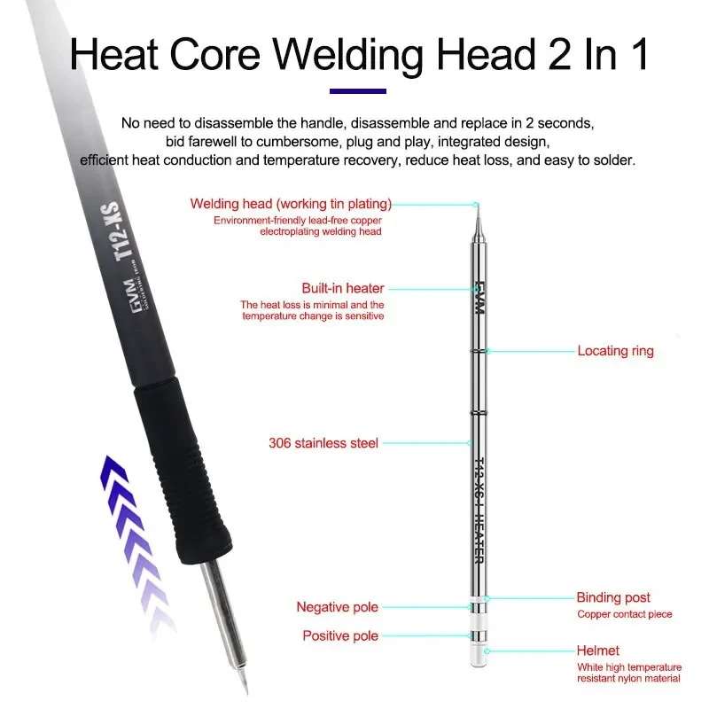 GVM-Estación de soldadura inteligente con pantalla Digital LED, estación de soldadura con reposo automático para teléfono móvil, herramienta de soldadura de retrabajo BGA PCB, T12-XS - imagen 3