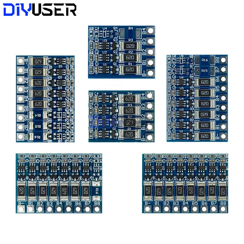 Placa de protección de función de equilibrio 5S 21V 4,2 V 68mA 5S batería Lipo de iones de litio 18650 baterías equilibradas 3S 4S 5S 6S 7S 8S