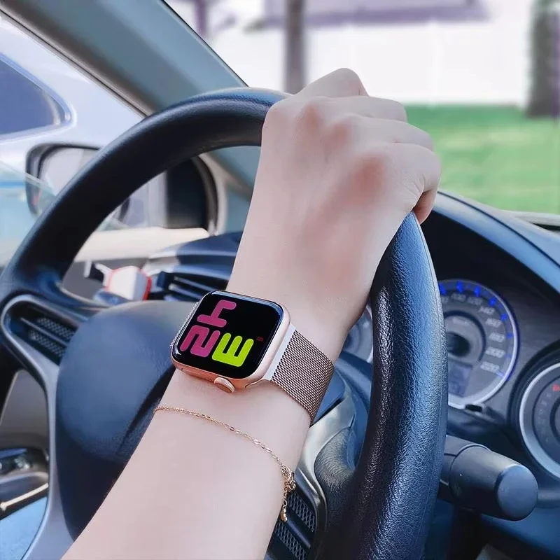 Bucle milanés para apple watch band ultra-2 49mm 44mm 45mm 40mm 41mm 42-46mm pulsera con correa de orgullo serie iwatch 10 9 8 7 6 SE 5 4 - imagen 4