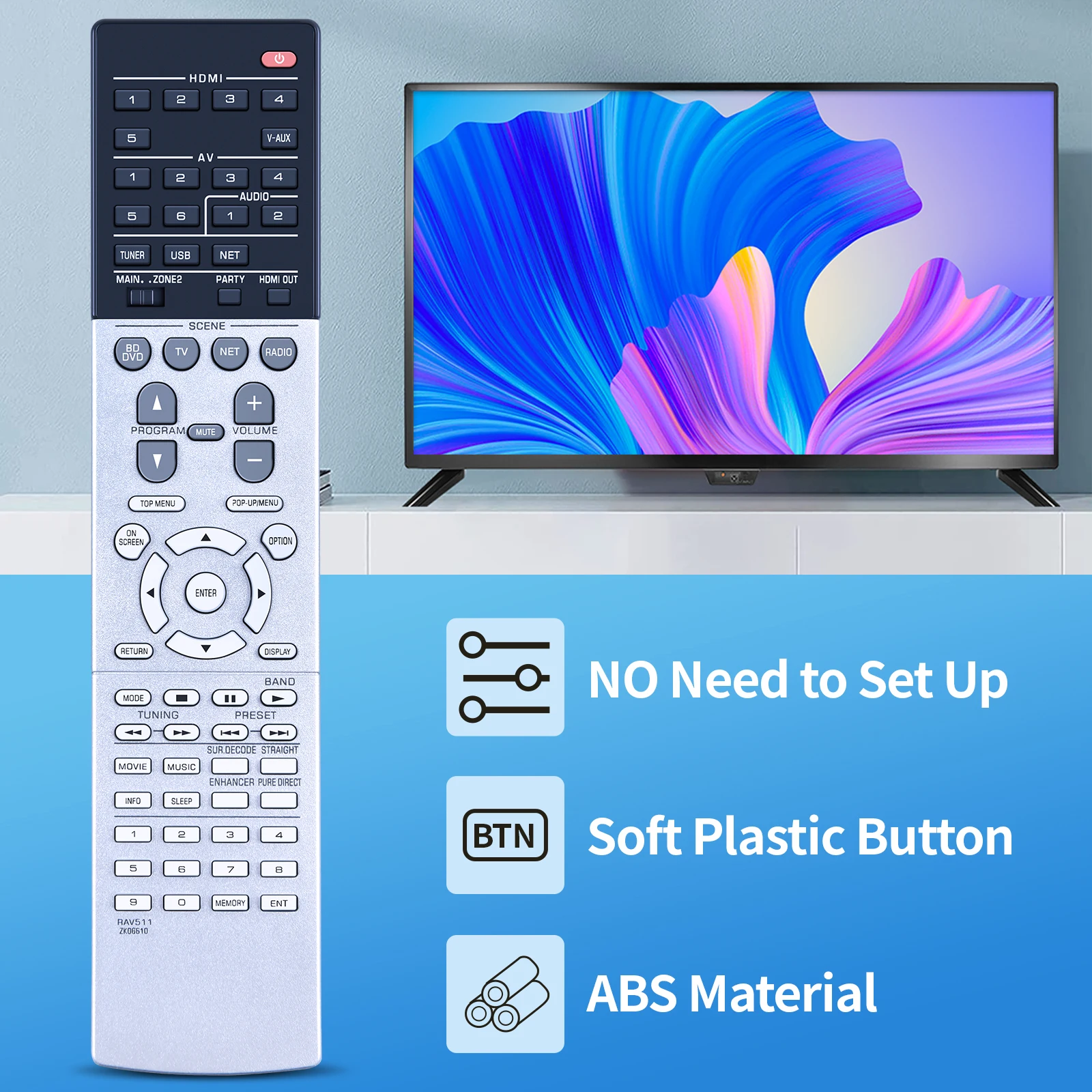 Mando A distancia RAV511 ZK06610 para YAMAHA RX-V777, RXV777, RX-V777BT, Audio, vídeo, AV, A/V, receptor, nuevo - imagen 3