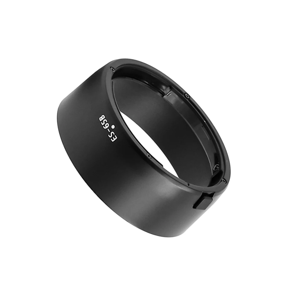 ES-65B para Canon RF 50mm f1.8 STM parasol de lente de cámara Circular/en forma de flor ES65B montaje de bayoneta Reversible de plástico negro - imagen 3