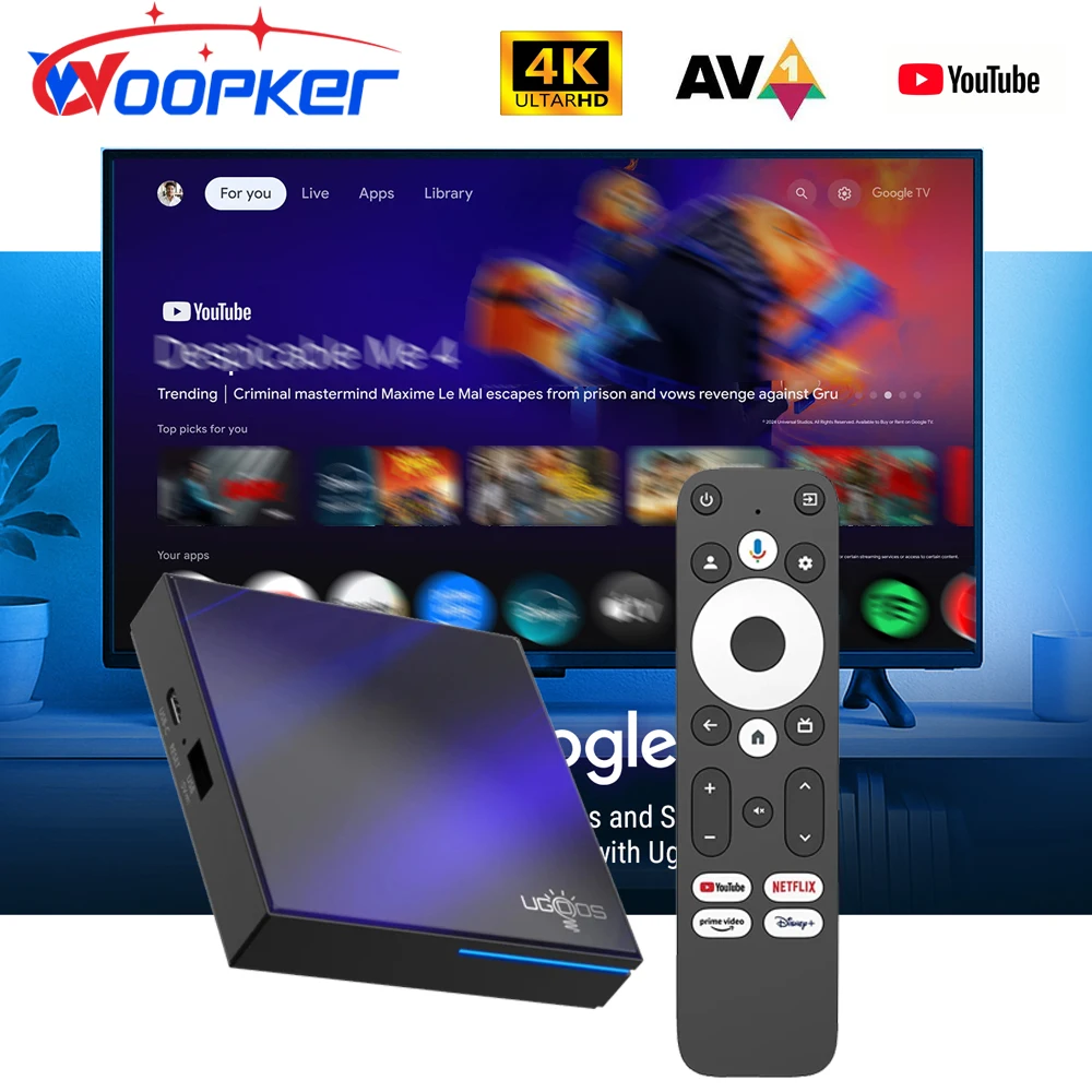 Ugoos SK2 TV Box certificado por Google Realtek RTD1325 ARM Cortex-A55 Wifi6 BT5.2 4K compatible con reproductor multimedia AV1 decodificador inteligente