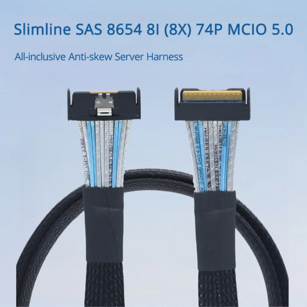 Slimline SAS 8654 8I (8X) 74P MCIO 5.0 Arnés de servidor anticorrosión todo incluido Longitud opcional 0,5 M 0,6 M 1 M