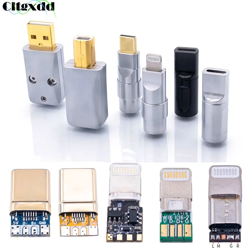 Connecteur de port de charge de données USB A B Type-C, adaptateur de charge de coque Android, prise en métal USB-C pour câble de clavier bricolage, pluies OTG