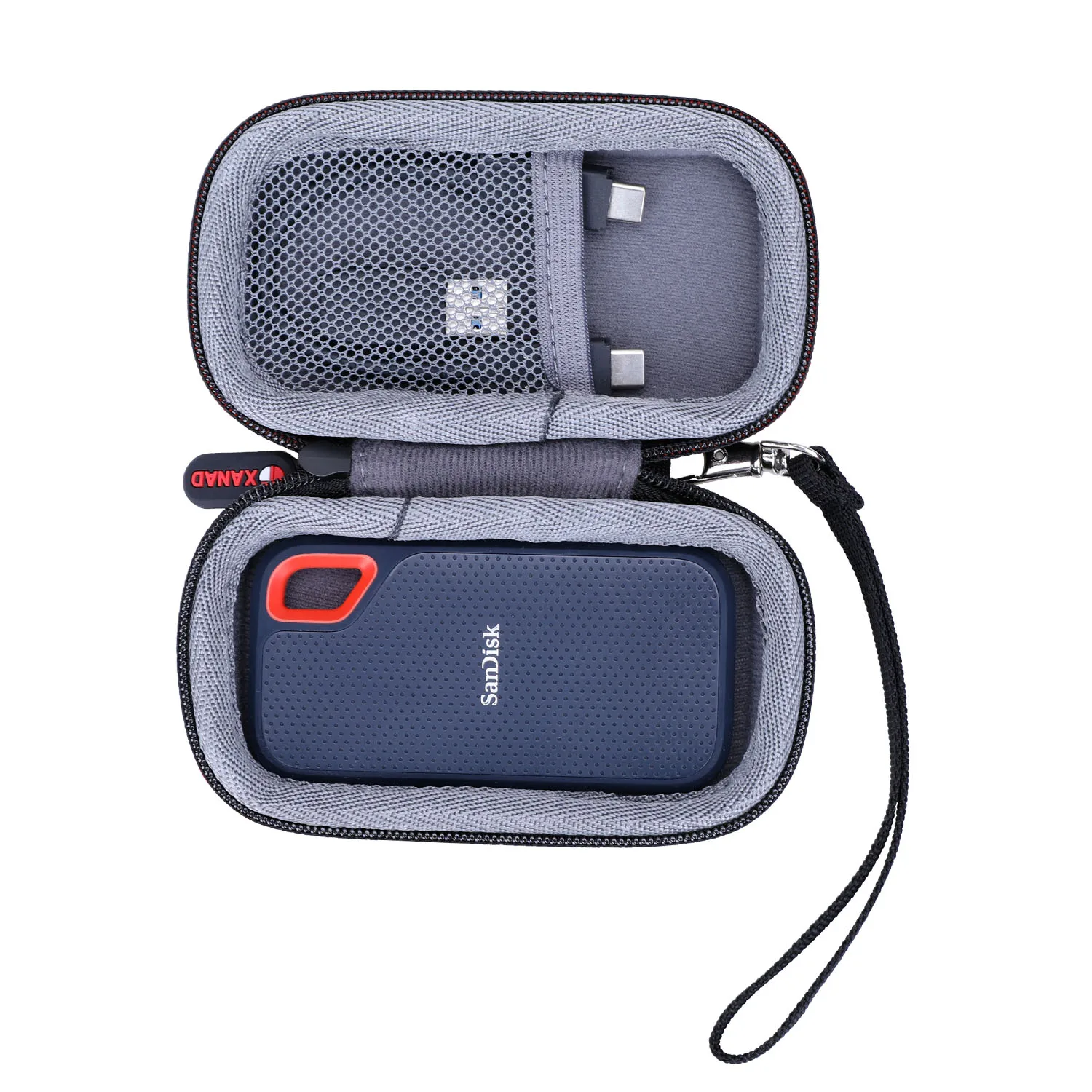 Estuche rígido XANAD EVA para SSD portátil SanDisk Extreme de 250 GB (SDSSDE60-250G-G25) Bolsa de almacenamiento de transporte protectora (solo estuche!)