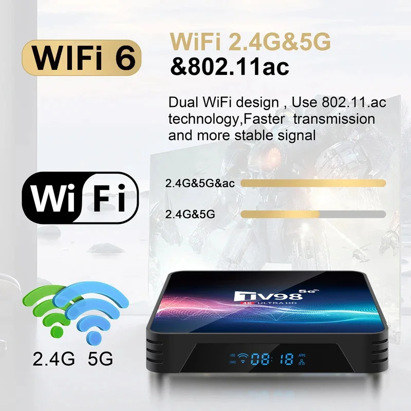 TV Box TV98 H313 reproductor multimedia inteligente Allwinner H313 Quad Core 2GB 16GB 4G 5G Dual WiFi HD 4K TV Box iptv Android 13 - imagen 4