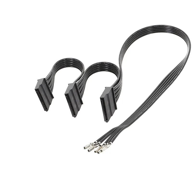 Módulo PSU Cable de alimentación Sata Disco duro 1x2x3x4xSata Cable de alimentación semiacabado para bricolaje Potencia Sata semiacabada Blanco Negro - imagen 2