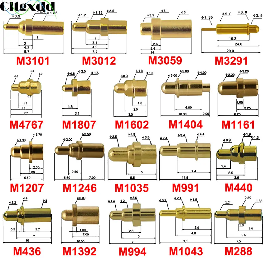 1 Uds 1A 3A 4A 5A 8A resorte de alta corriente cargado Pogo Pin conector batería POGOPIN enchufe carga sonda de prueba conductora contacto
