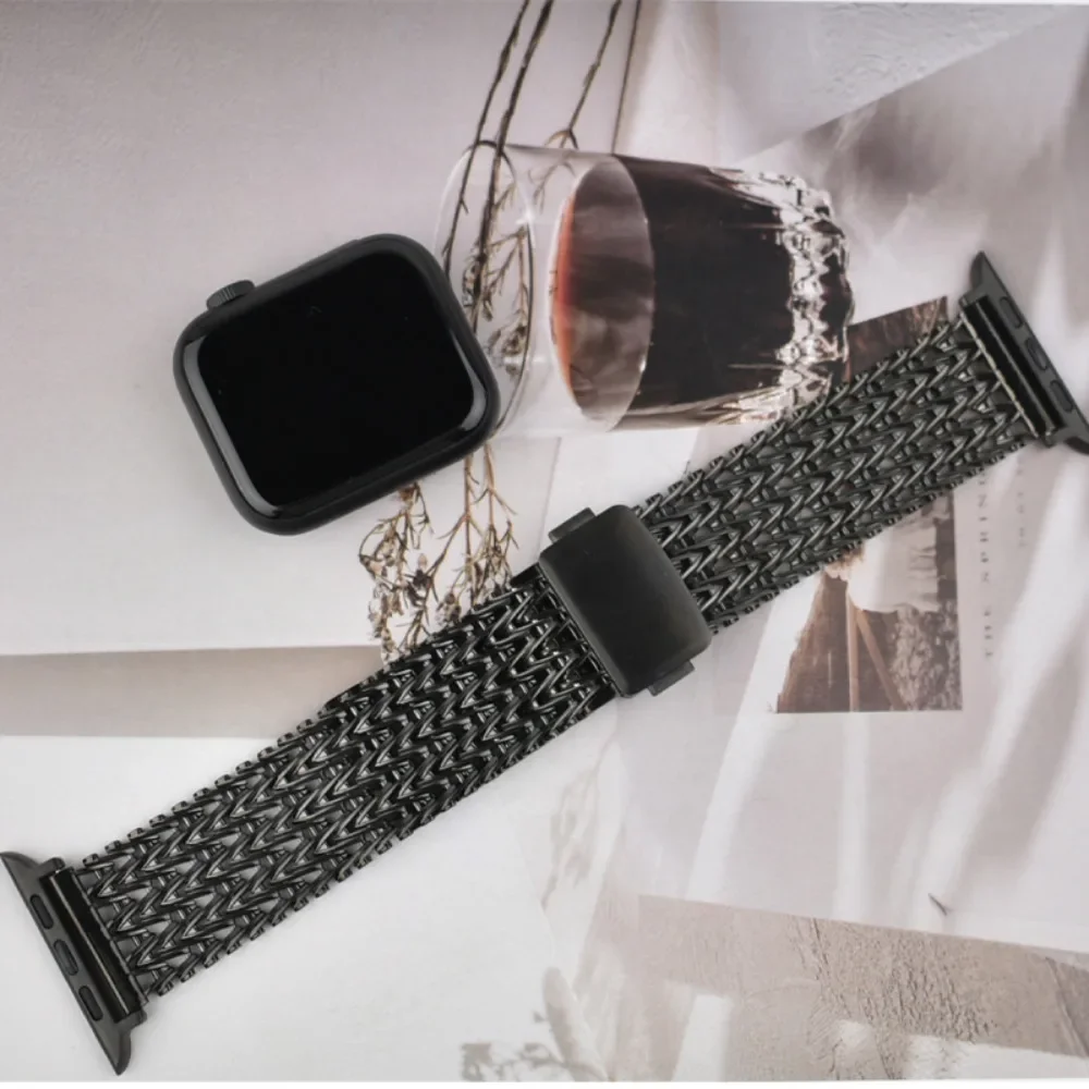 Bucle de malla magnética para Apple Watch Band 46mm 42mm 45mm 44mm pulsera de Metal para iWatch Ultra 2 49mm 38mm 40mm SE 7 8 9 10 41mm - imagen 5