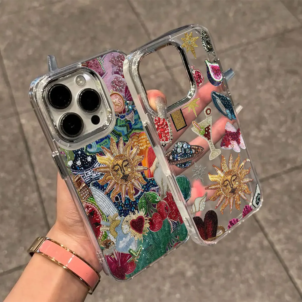 Funda de teléfono de dibujos animados de cara de sol y estrellas de estilo Retro para OPPO Reno2 Reno4 Reno5 Reno6 Reno8 Reno11 Reno12 Reno13 Z T F Pro 4G 5G - imagen 2